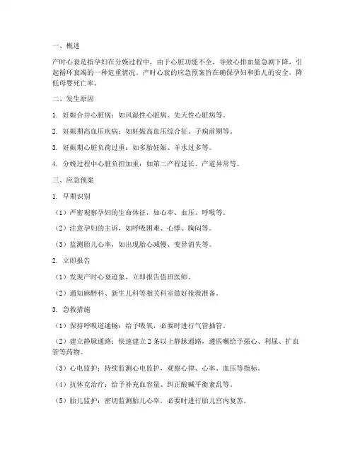 产时心衰应急预案
