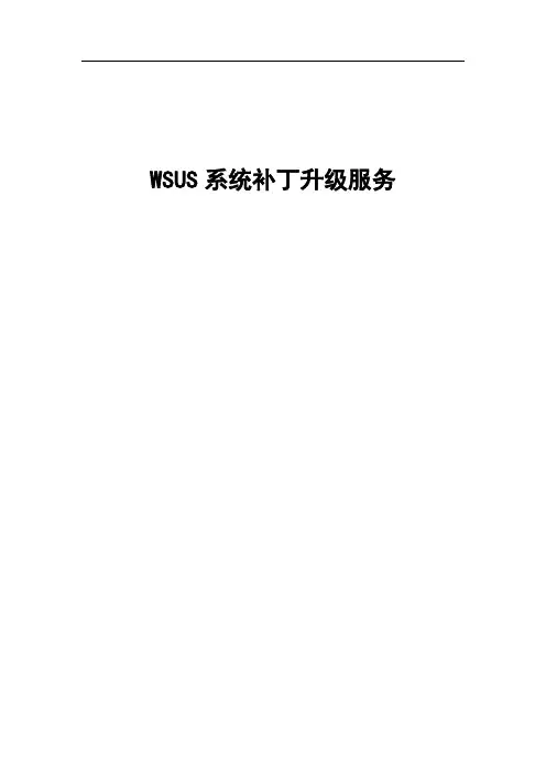WSUS系统补丁升级服务方案