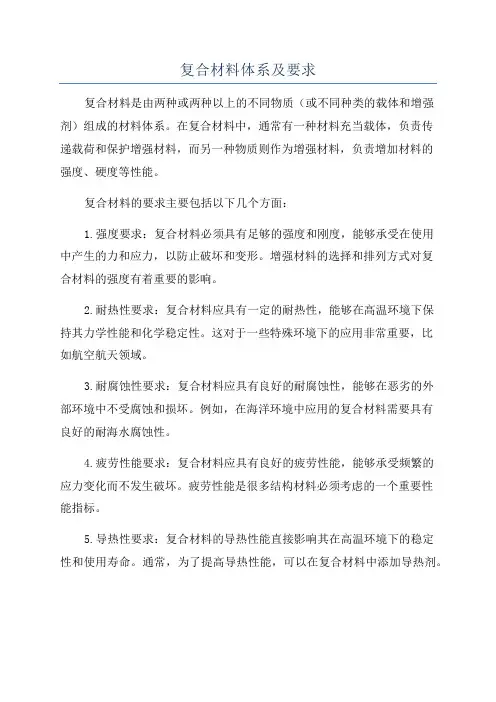 复合材料体系及要求