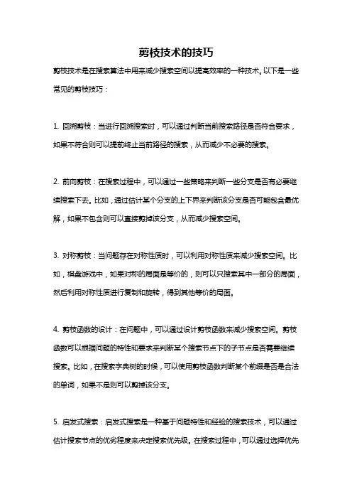 剪枝技术的技巧