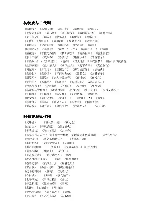 越剧毕派经典剧目