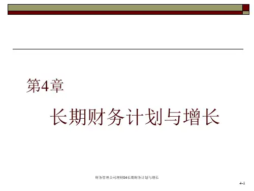 财务管理公司理财04长期财务计划与增长