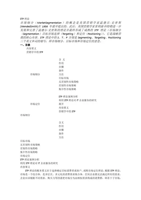 营销学STP理论