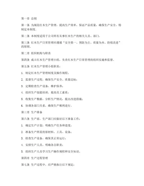 红木生产日常管理制度范本