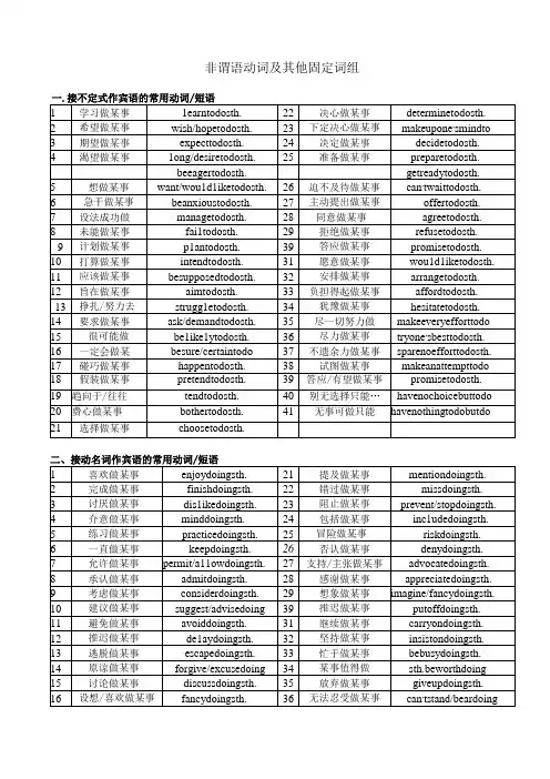 非谓语动词及其他固定搭配
