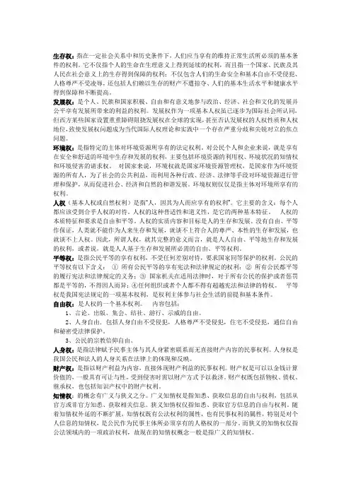 人权法名词解释
