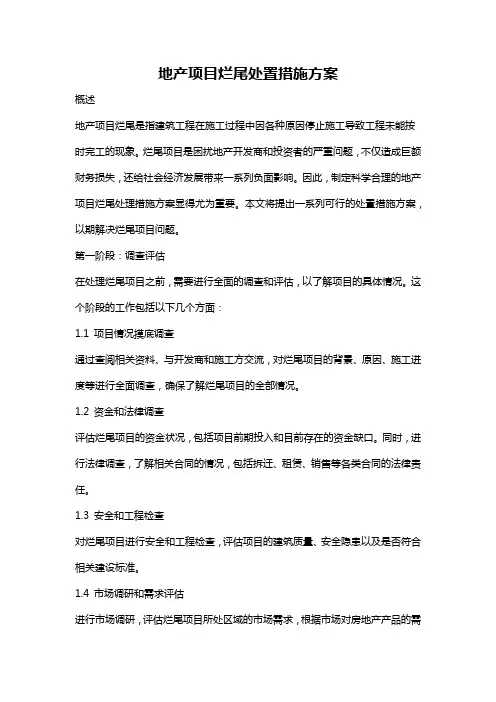 地产项目烂尾处置措施方案