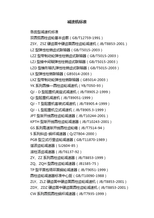 减速机标准