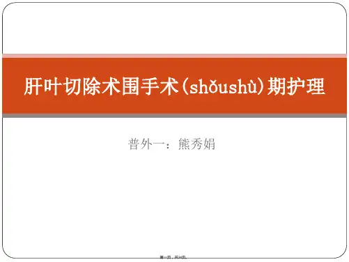 肝叶切除术围手术期的护理 ppt课件