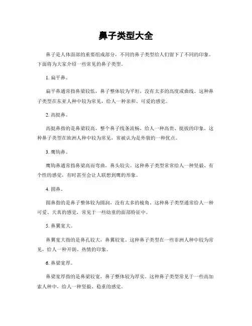 鼻子类型大全