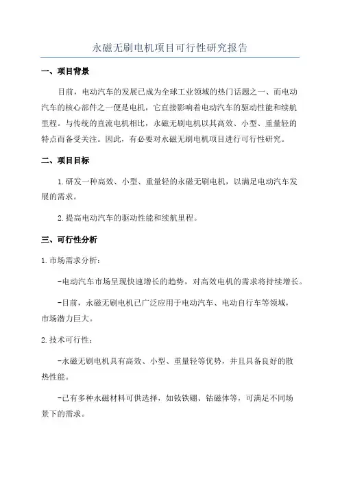 永磁无刷电机项目可行性研究报告