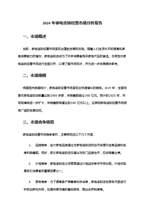 2024年家电连锁经营市场分析报告
