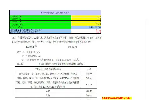 有爆炸危险的厂房泄压面积计算