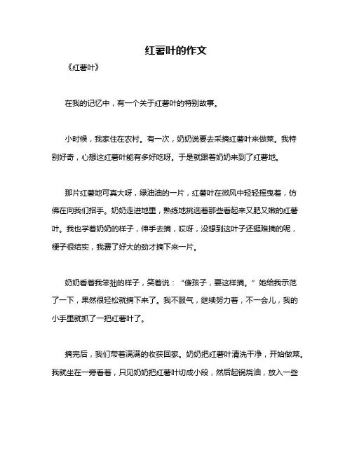 红薯叶的作文