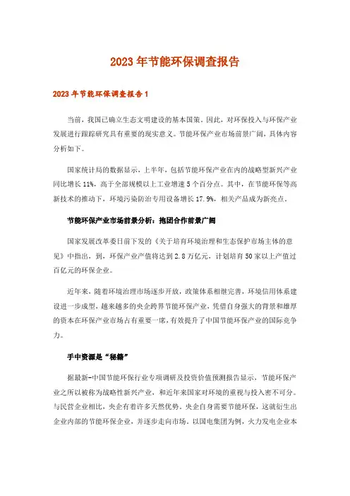 2023年节能环保调查报告_1