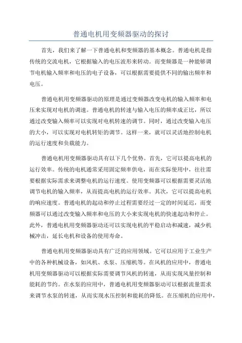 普通电机用变频器驱动的探讨