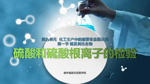 硫酸和硫酸根离子的检验  课件  2022-2023学年高一下学期化学人教版(2019)必修第二册