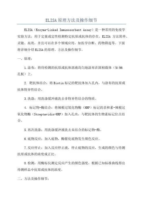 ELISA原理方法及操作细节