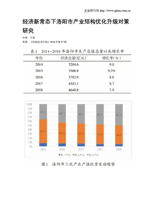 经济新常态下洛阳市产业结构优化升级对策研究