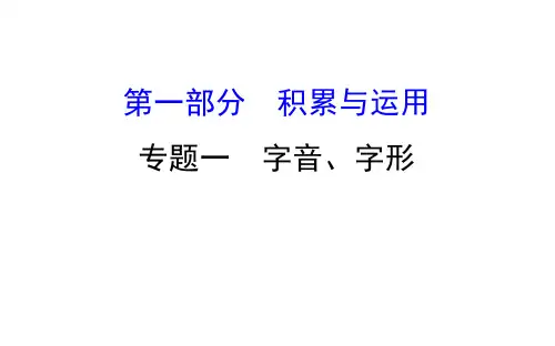中考语文复习：第一部分积累与运用专题一字音字形课件
