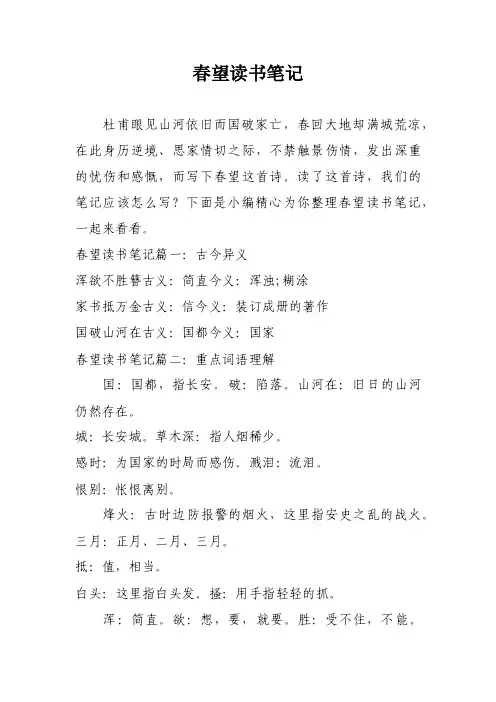 春望读书笔记