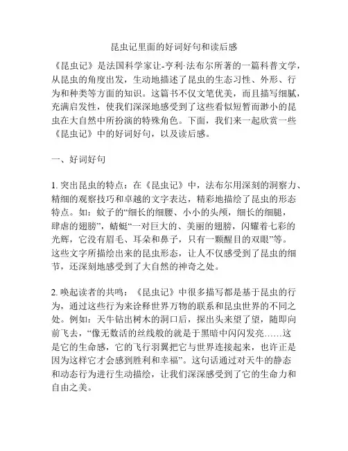 昆虫记里面的好词好句和读后感