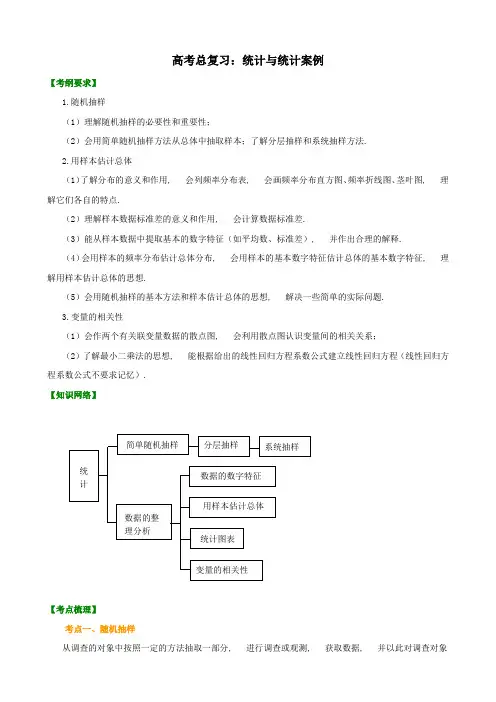 高中数学知识讲解-高考总复习：统计与统计案例