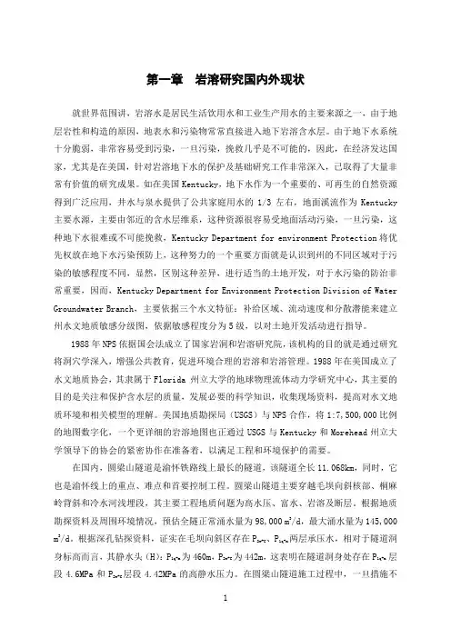 一、岩溶研究国内外现状资料