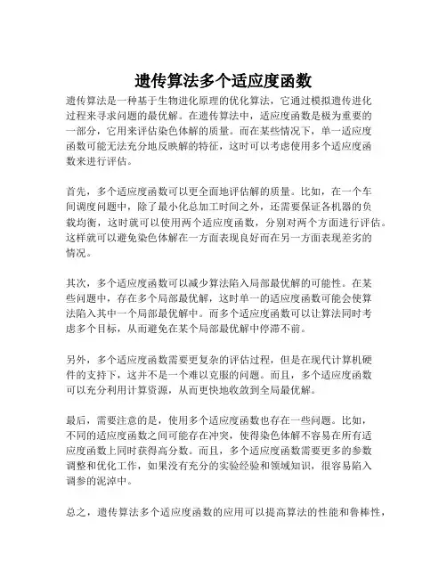 遗传算法多个适应度函数