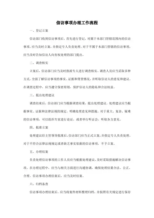 信访事项办理工作流程