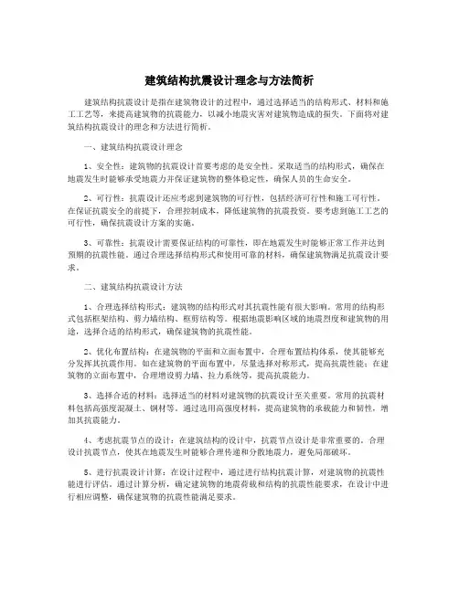 建筑结构抗震设计理念与方法简析