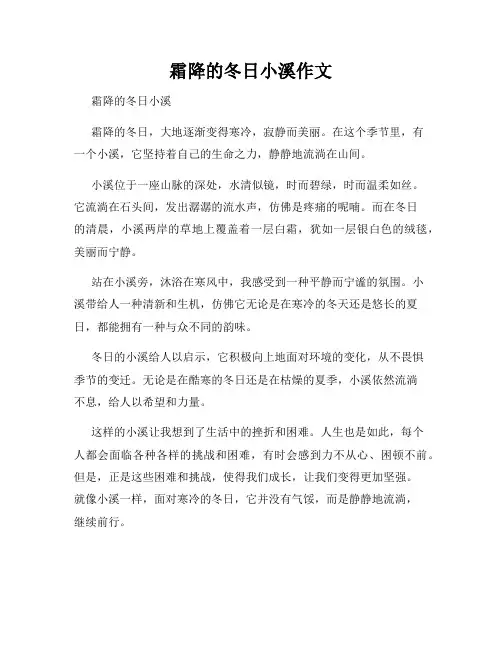 霜降的冬日小溪作文