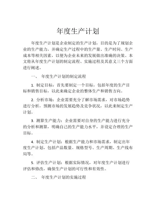 年度生产计划