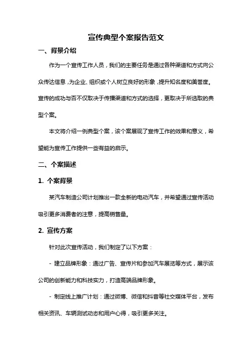 宣传典型个案报告范文