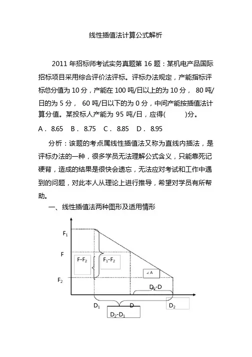 线性插值法计算公式解析