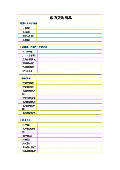 政府采购清单