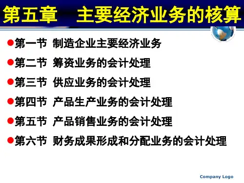 第五章制造业主要经济业务的会计处理