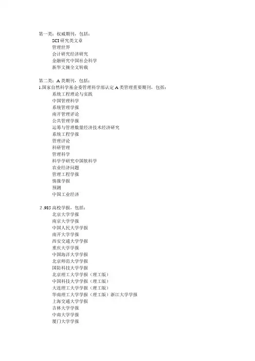 权威期刊