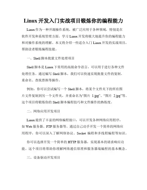 Linux开发入门实战项目锻炼你的编程能力