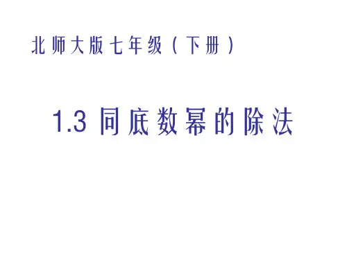 同底数幂的除法2PPT课件(北师大版)