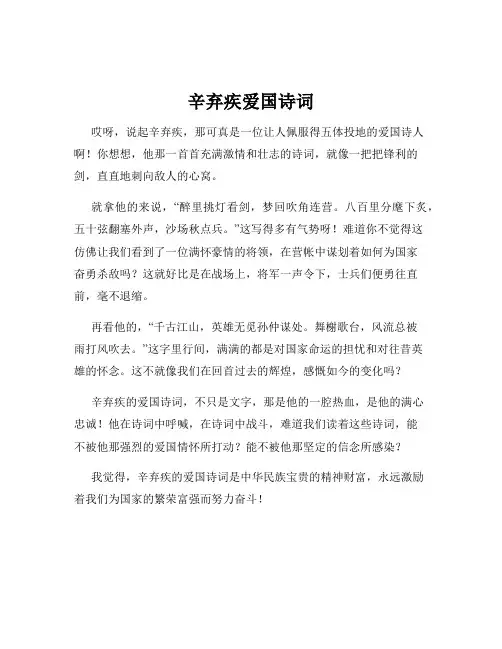 辛弃疾爱国诗词
