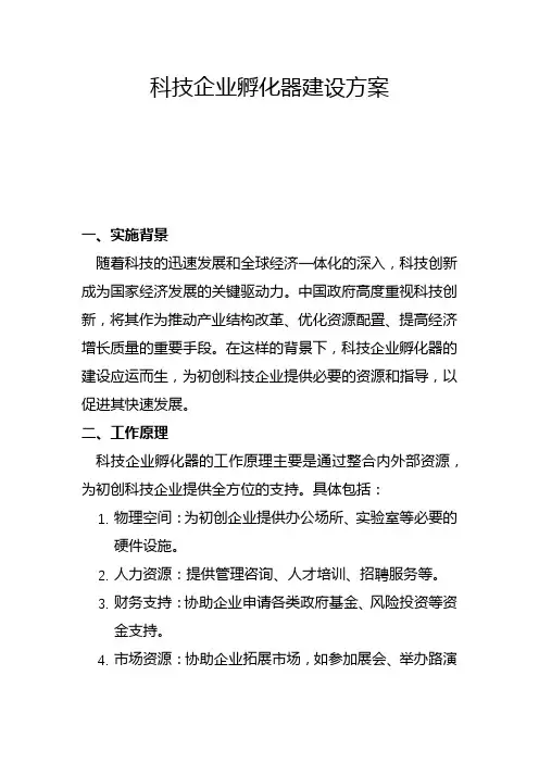 科技企业孵化器建设方案(一)