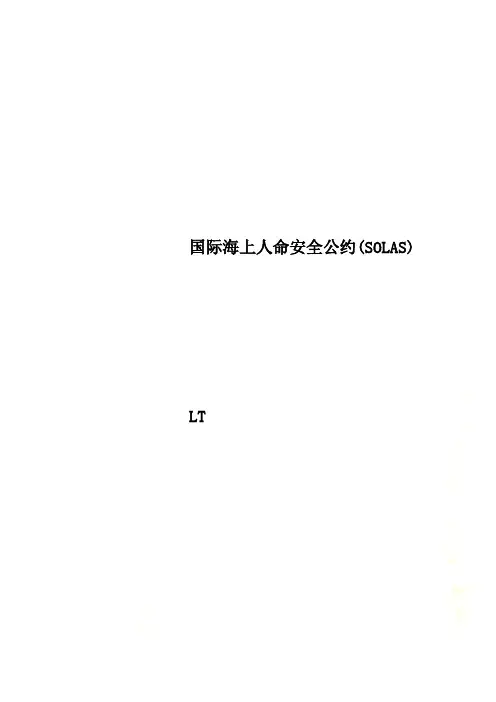 国际海上人命安全公约(SOLAS)