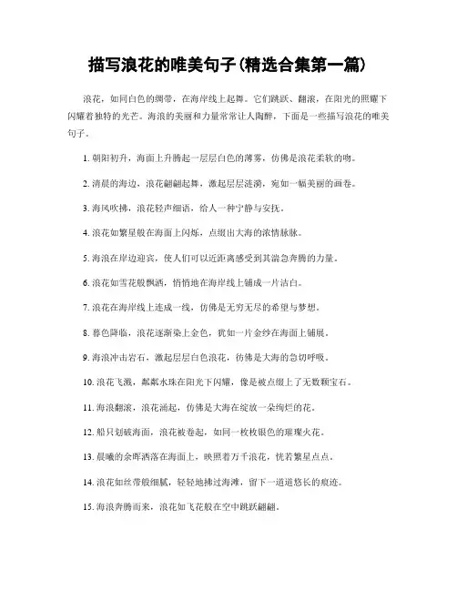 描写浪花的唯美句子(精选合集两篇)
