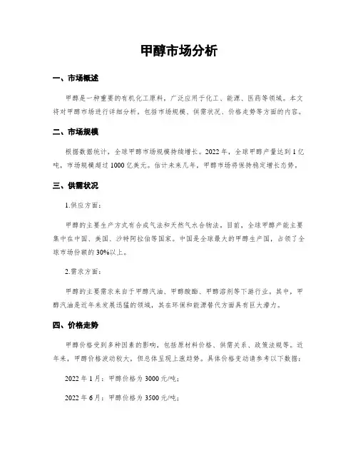 甲醇市场分析