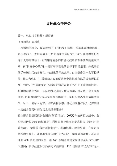 目标战心得体会