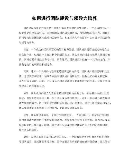如何进行团队建设与领导力培养