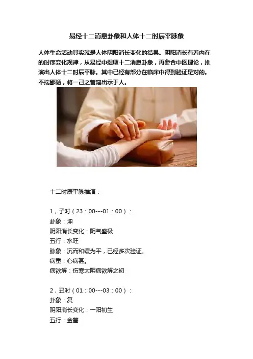 易经十二消息卦象和人体十二时辰平脉象