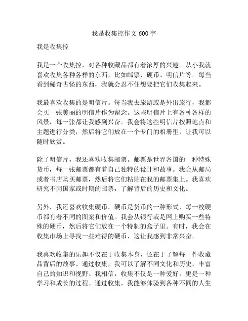 我是收集控作文600字