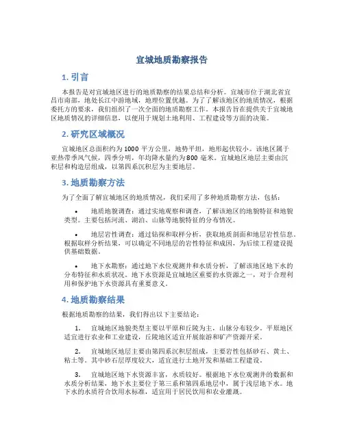 宜城地质勘察报告